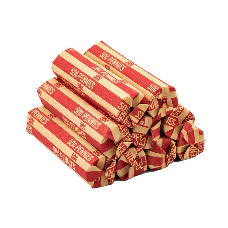 CAROUSELCHECKS Penny Coin Wrappers, 100 Flat Striped Coin Wrappers - Image 5